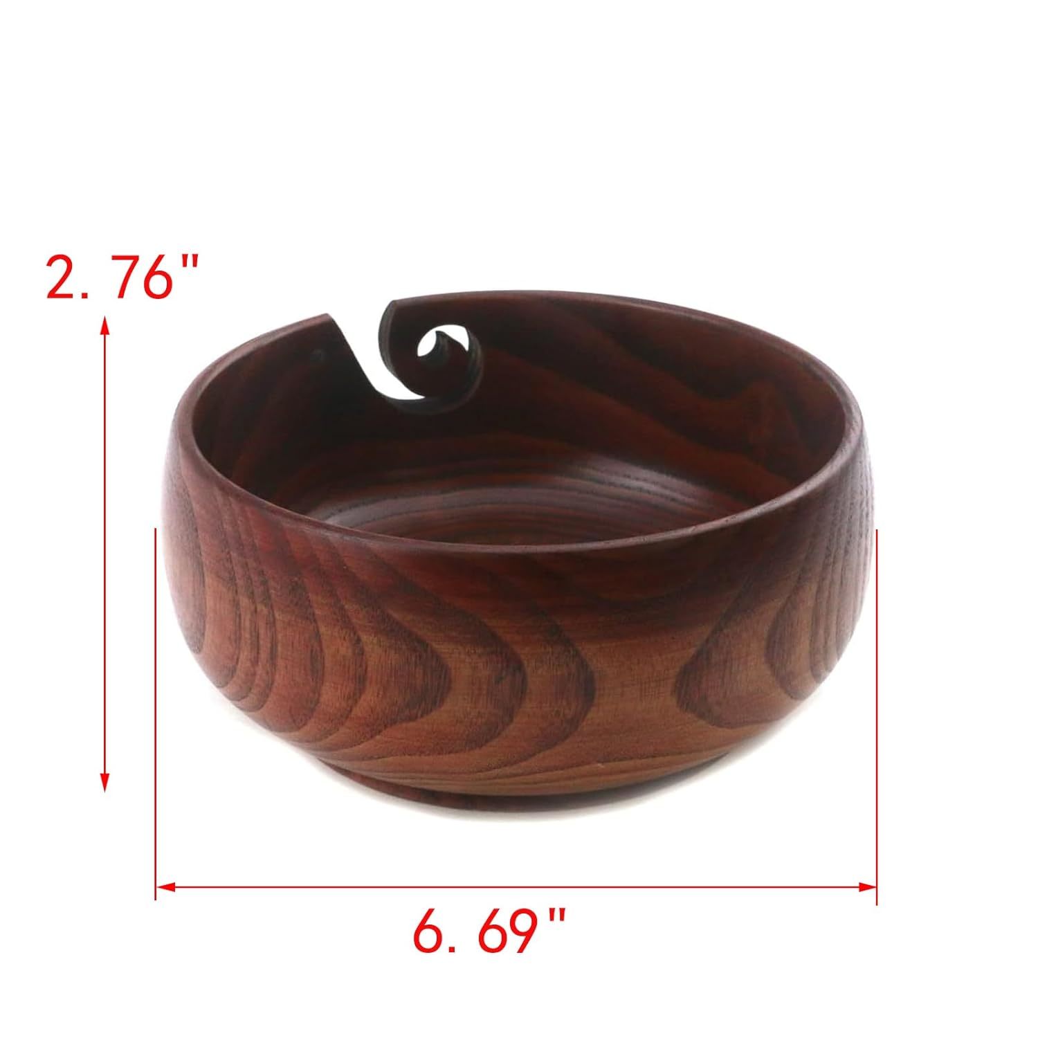Wooden Yarn Bowl, 6 X 3 Inches Knitting Yarn Bowls with Holes