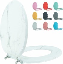 Blofde Round Toilet Seat Wood Toilet Seat Prevent Shifting With Zinc, Ma... - $48.98