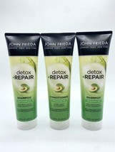 John Frieda Detox + Repair (2) Shampoo (1) Conditioner Damaged Hair Dail... - $44.99