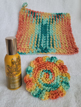 Fall Dishcloth and Sunflower Scrubby Gift Set with Leaves Room Spray - $15.00
