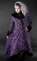 Women&#39;s Purple &amp; Black Brocade Gothic Victorian Fall Winter Long Steampu... - $174.87