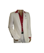Adolfo Men&#39;s Linen Suit summer suit Breathable and comfortable C500 White - $104.99