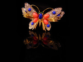 Vintage Stunning Jomaz Butterfly Brooch - couture jewelry - signed estat... - $280.00