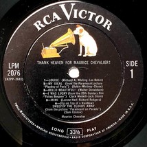 Thank Heaven For Maurice Chevalier! [12" Vinyl 33 rpm LP RCA LPM-2076] image 2