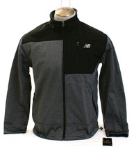 New Balance Gray &amp; Black Soft Shell Zip Front Signature Jacket Men&#39;s NWT - $67.49