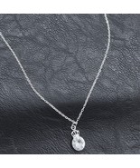 Shiny Silver Crown Rhinestone Pendant Cable Chain Necklace Fashion Jewel... - $9.88