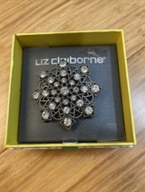 NEW Liz Claiborne Silver Tone Snowflake Brooch Pin Fashion Jewelry KG JD - $19.80