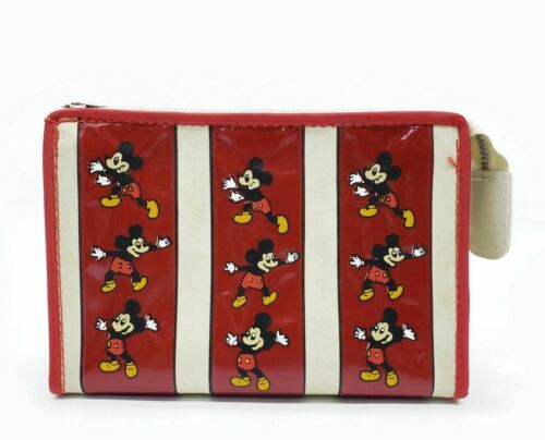 Walt Disney Productions Mickey Mouse Red And White Vinyl Purse Bag Handbag Vtg - $17.99