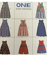 McCall&#39;s Sewing Pattern 7247 Jumper Dress Romper Detachable Collar Girls... - $4.89