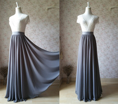 Lavender Maxi Chiffon Skirt Floor Length Wedding Chiffon Maxi Skirt Plus Size image 15