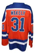 Any Name Number San Diego Mariners Retro Hockey Jersey Orange Wakely Any Size image 2