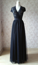 BLACK Long Maxi Tulle Skirt High Waisted Black Tulle Skirt Plus Size Black Skirt image 10