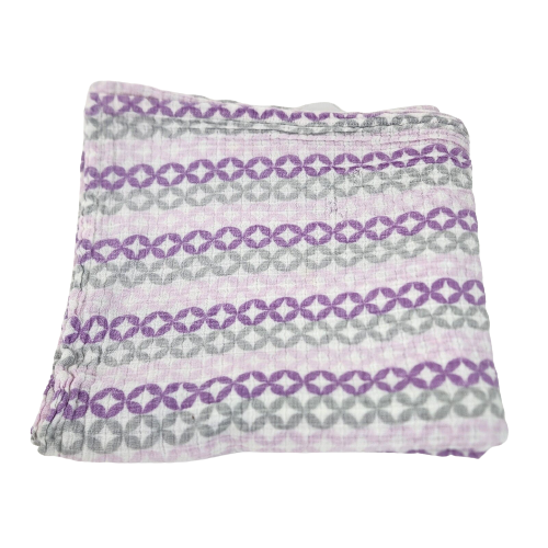 Primary image for ADEN AND ANAIS SWADDLE MUSLIN COTTON BABY SECURITY BLANKET PURPLE PINK GREY