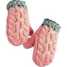 Thick Handmade Gloves Women Winter Gloves Warm Knitted Gloves Mittens,Pink