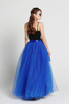 Blue Full Long Tulle Skirt Women Maxi Tulle Skirt Long Prom Skirts Plus Size image 2