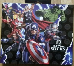 Marvels Avengers 12 Days of Socks Size Mens 8-12 Captain America Hulk Ir... - $25.73