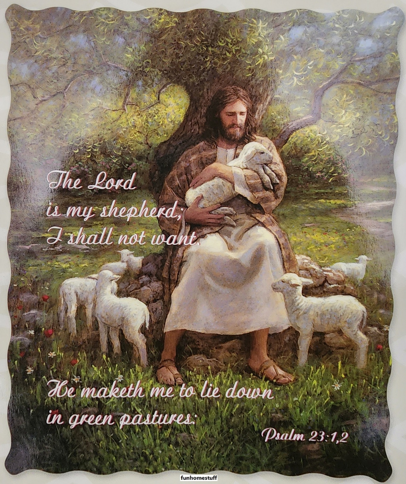 The Lord Is My Shepherd Psalm 23:1,2 Religious Licensed Quilted Throw ...