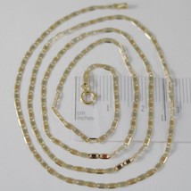 18K YELLOW WHITE ROSE GOLD FLAT BRIGHT OVAL CHAIN 24 INCHES, 2 MM MADE I... - $422.15