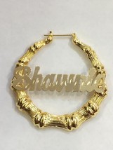 Personalized 14k gold overlay Any Name hoop Earrings 2 inch /#lk1 - $34.99