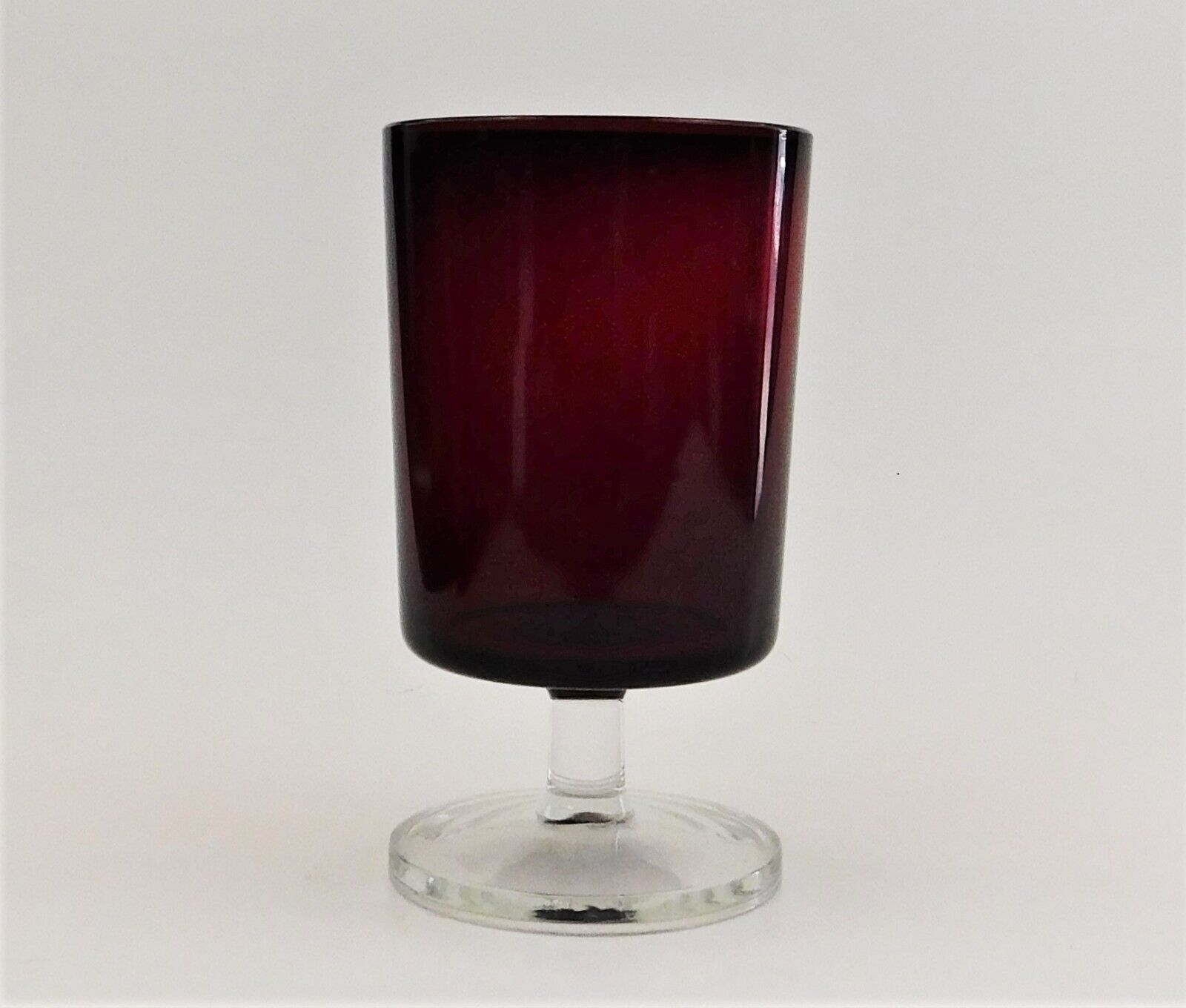 6 Vintage Ruby Red Stem Wine Glass Luminarc Christmas Holiday 