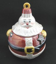 Department 56 Glazed Round Santa Claus Cookie Jar Christmas Treat Ornament Style - $22.72