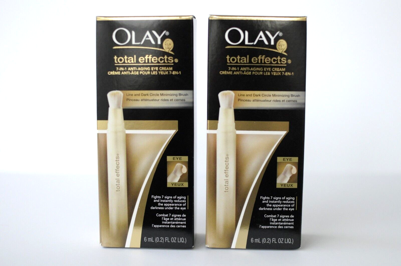 Olay Total Effects 7 In 1 Anti-Aging Eye Cream Brush Dark Circle 6 ml New x2 - $59.00