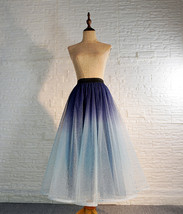 Women Frozen Blue Tulle Skirt Outfit Multi-Color Plus Size Wedding Party Skirt
