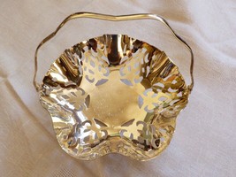 Vintage IKORA Germany Silver Plated Metal candy dish with handle footed basket - $19.80