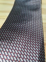 Vintage Tommy Hilfiger Crest Necktie Navy Red Geometric 90s Tie 100% Silk - $5.95