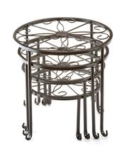 Nestable Plant Stands Set of 4 Metal with Curved Feet Black Matte Finsh image 3