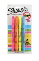 Sharpie Narrow Chisel Tip Assorted Fluorescent Highlighters Smear Guard 4 Pack - $1.96