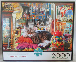 Buffalo 2000 Piece Puzzle CATS - CURIOSITY SHOP Tabby sleeping in window... - $45.77