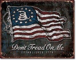 Don&#39;t Tread On Me Military Warning Flag Garage Shop Bar Man Cave Wall De... - $21.77