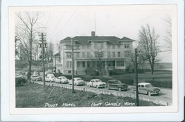 RPPC Port Gamble WA Puget Hotel c1940-1950s Autos Kodak photo postcard EP1 - $7.91
