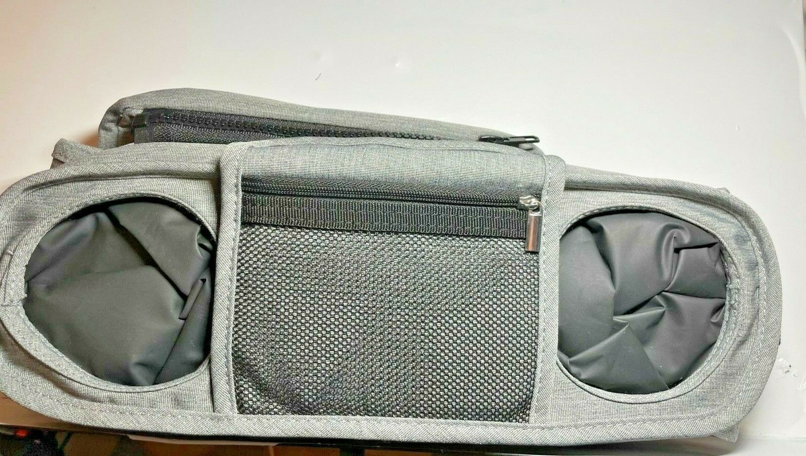 Momcozy Universal Stroller Organizer with Insulated Cup Holder Grey 