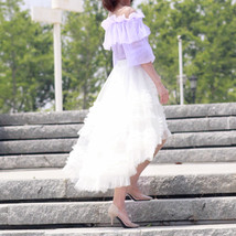 High-low Layered Tulle Skirt Outfit Plus Size Wedding Outfit Purple Tiered Skirt image 12
