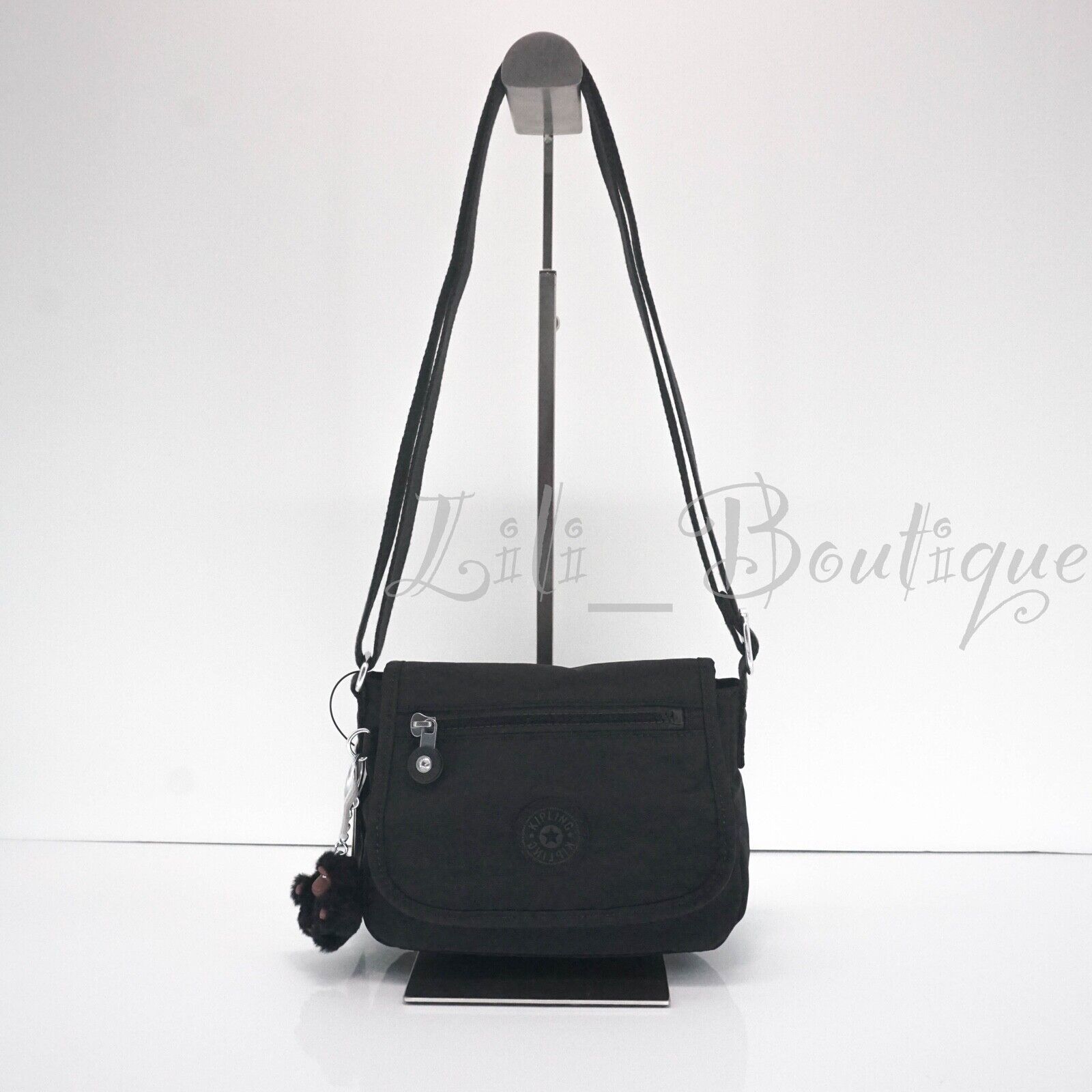 Primary image for NWT New Kipling AC8280 Sabian Crossbody Mini Shoulder Bag Polyamide Black Tonal