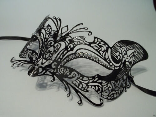 Turquoise Black Fancy Full Cut Out Masquerade Mask