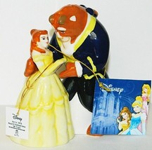 Disney's Beauty and the Beast Dancing Ceramic Salt and Pepper Shakers Set UNUSED - $43.53