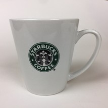 Starbucks Siren Logo Coffee Tea Mug Cup 2007 4” Tall 10 FL OZ White Green Logo - $9.90