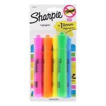 Sharpie Tank Highlighters, Chisel Tip, Assorted Colors, 4-Count + 1 Bonus - $15.99
