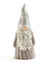 Nordic Sculpted  Gnome Figurine Whimsical Textural Detailing Resin 16" high Gray - $46.52