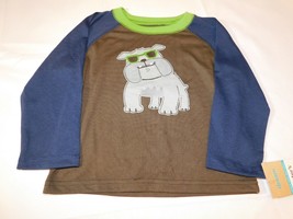 Carter's Super Comfy Baby Boy's Long Sleeve T Shirt bull dog 24 Months Brown NWT - $12.86