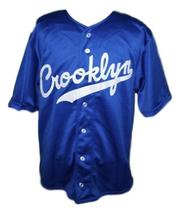 Custom Name Number Crooklyn Baseball Jersey Button Down Blue Any Size image 4