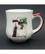 Pfaltzgraff Snow Bear Polar Bear With Potted Plant Stoneware Mug Cup 14oz - $11.99
