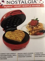 Nostalgia My Mini Heart 5 Non-Stick Waffle Maker - pink or red you choose