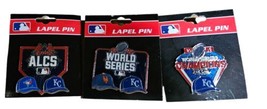 3 Pin Set MLB World Series Lapel Pin from 2015 Championship Pins New All... - $23.89