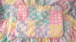 GIRLS TWIN QUILTED COMFORTER WITH PILLOW SHAM-LAVENDER-YELLOW-AQUA... - $19.95