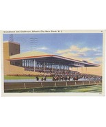 Granstand and Clubhouse, Atlantic City Race Track, NJ, 1954, vintage pos... - $9.99