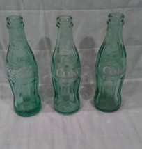 Set of 3 - Collectible Coca Cola Green Glass Bottles, 6.5 oz &quot;ALA, FLA, LG&quot; - $23.76